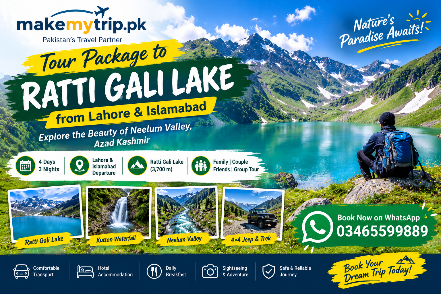 Tour Package to Ratti Gali Lake Lahore Islamabad