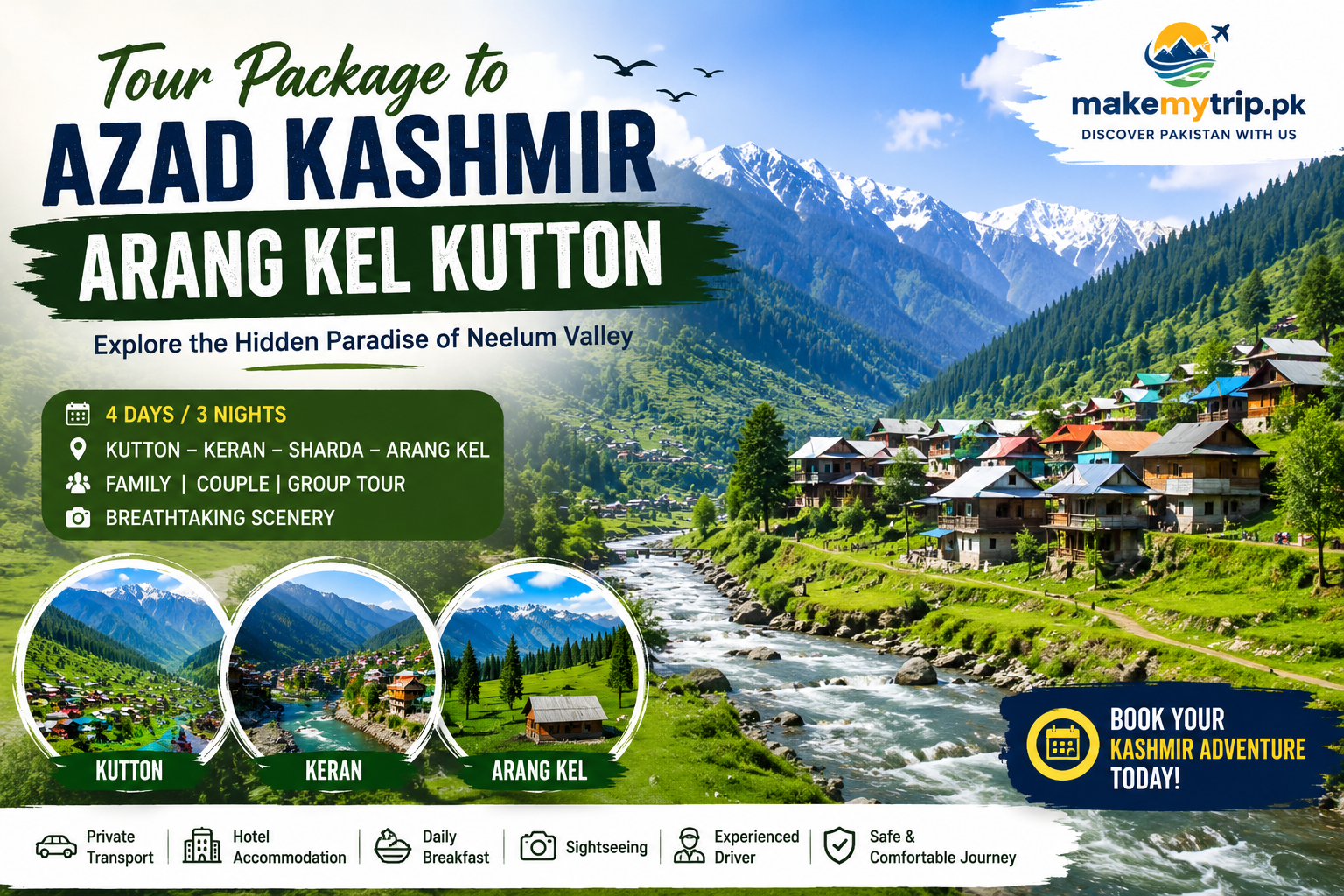 Tour Package to Azad Kashmir Arang Kel Kutton
